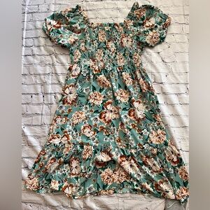 LC (lauren conrad) dress | L | flower print blue/green